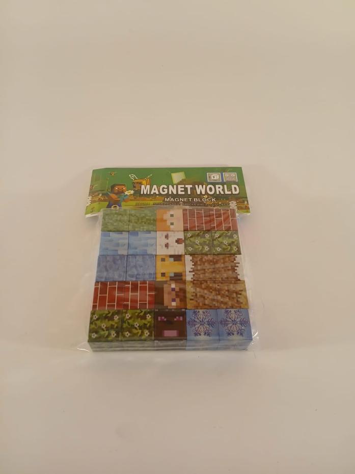 🧲🟩 Caja Magnet World con 25 bloques magnéticos de 2x2 cm inspirados en Minecraft . ...